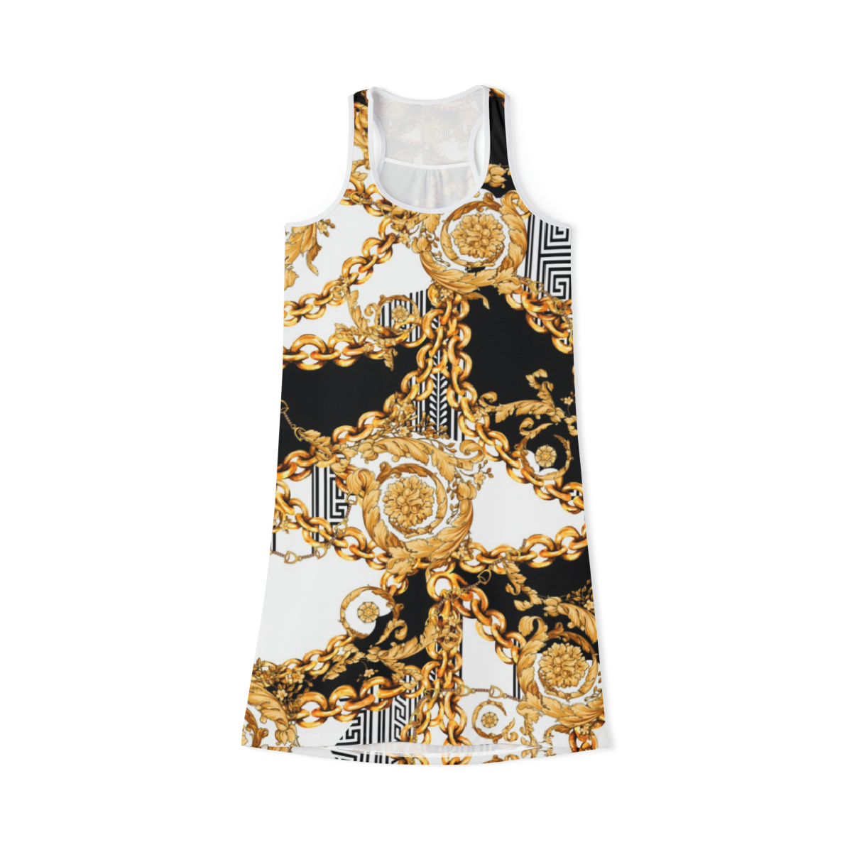 Baroque Elegance Chain Print Dress - Image 2