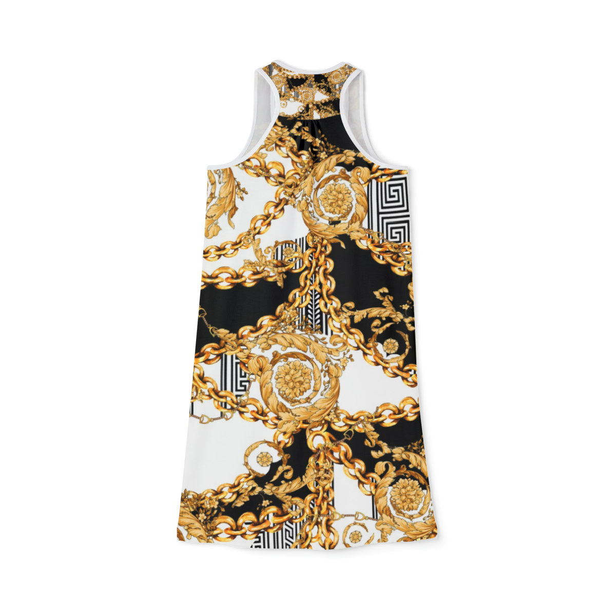 Baroque Elegance Chain Print Dress - Image 3