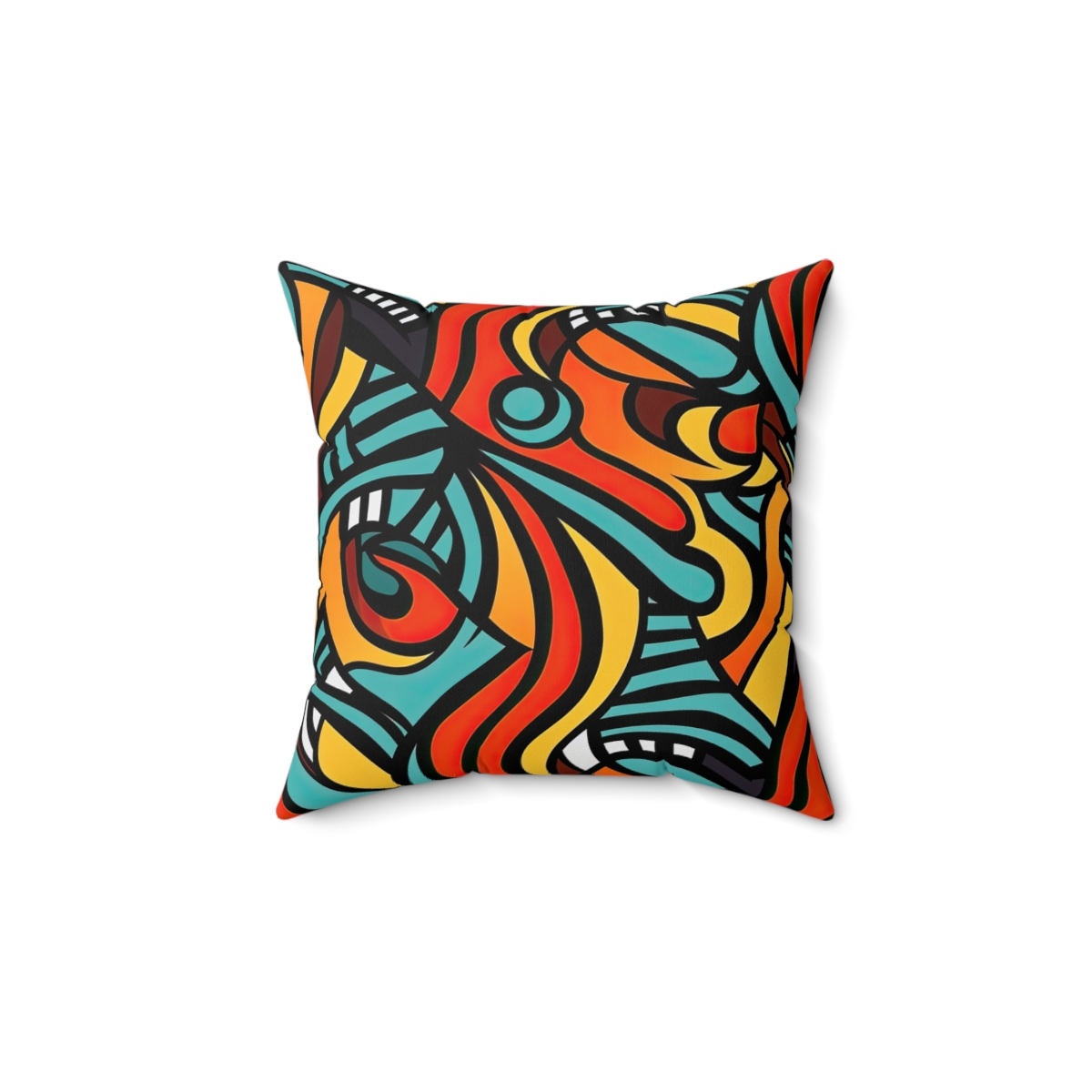 Vivid Whirls Faux Suede Square Pillow - Image 2
