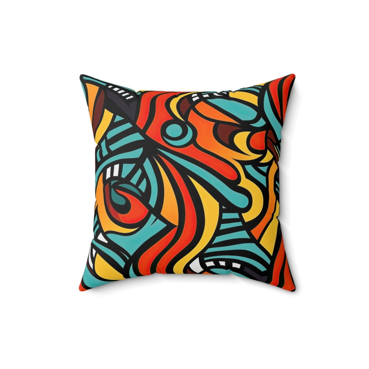 Vivid Whirls Faux Suede Square Pillow - Image 4