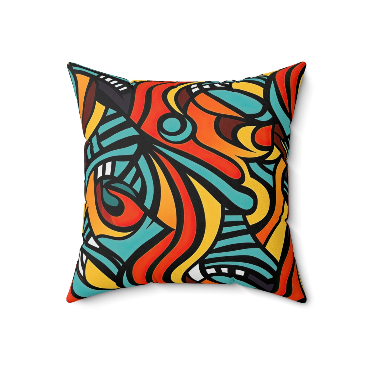Vivid Whirls Faux Suede Square Pillow - Image 5