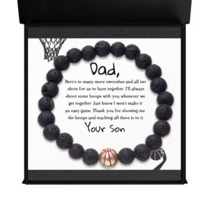 Courtside Lava Bead Bracelet with Basketball Charm
