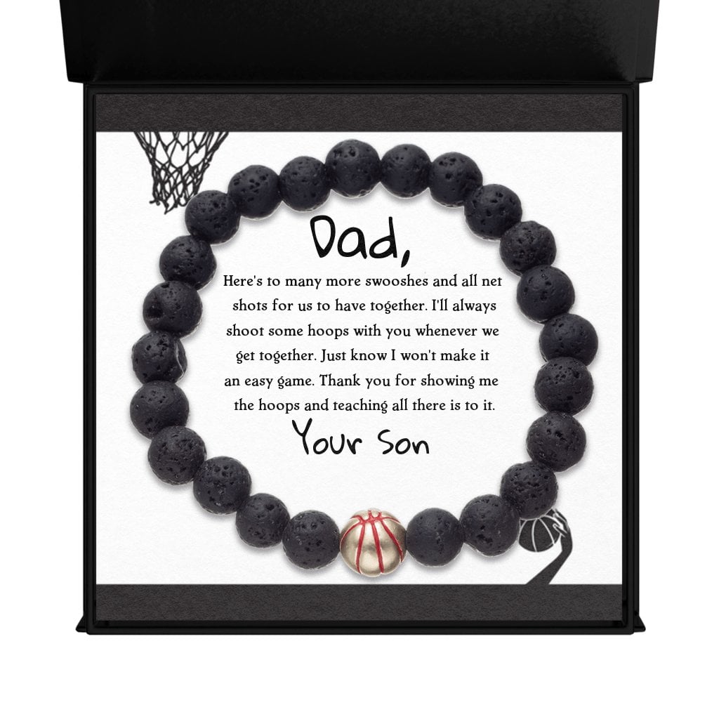 Courtside Lava Bead Bracelet with Basketball Charm