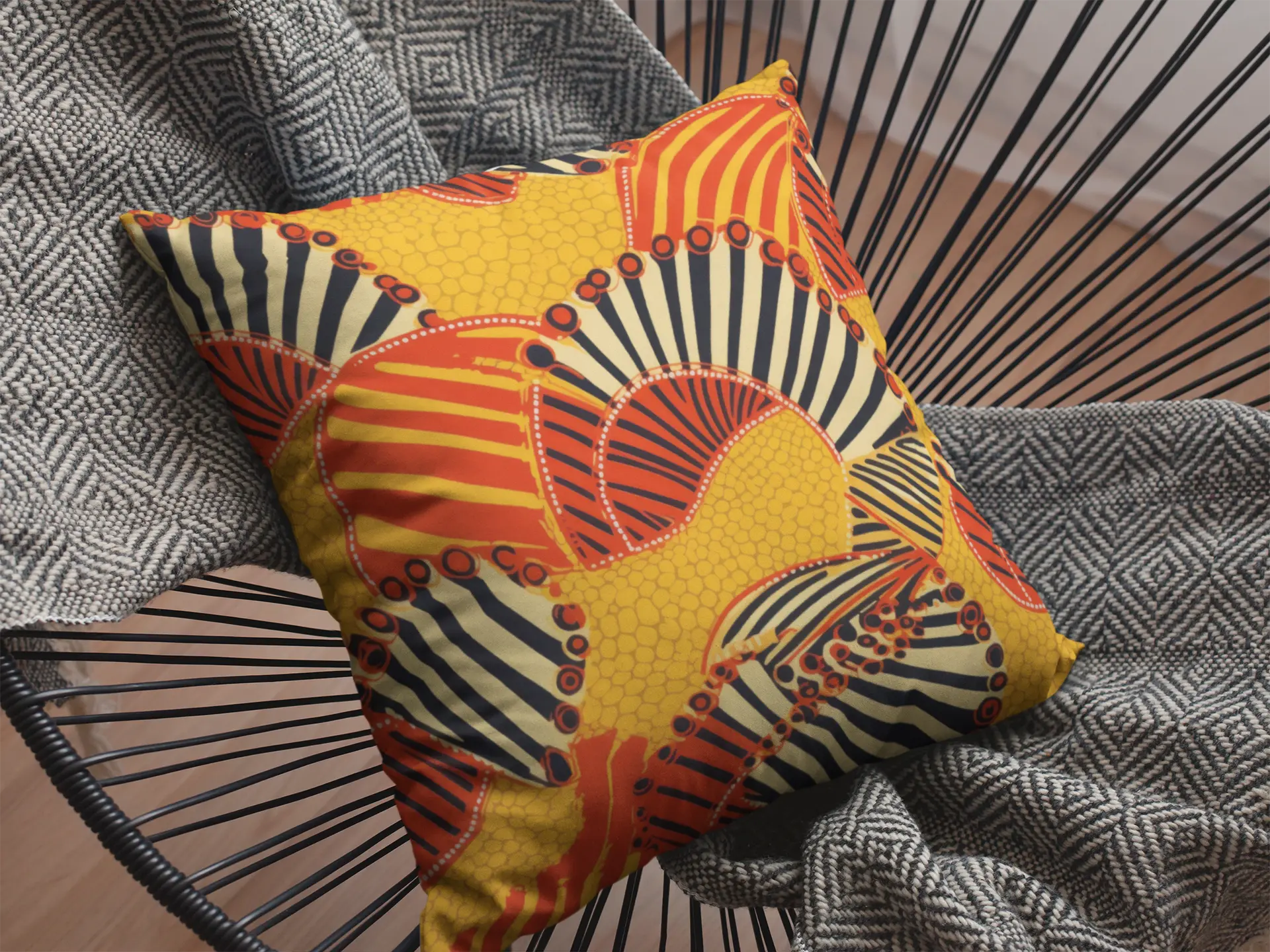 Sunburst Harmony Faux Suede Square Pillow