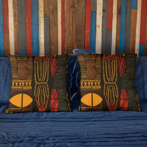 Tribal Rhythms Faux Suede Square Pillow