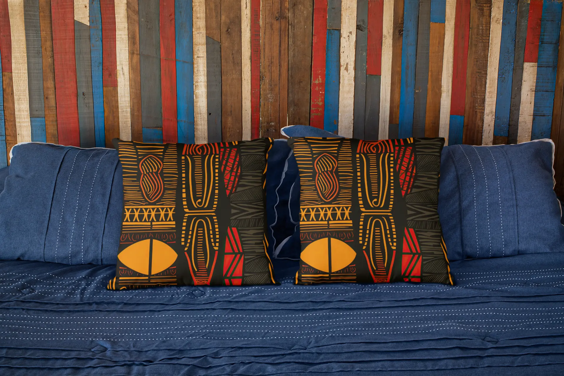 Tribal Rhythms Faux Suede Square Pillow