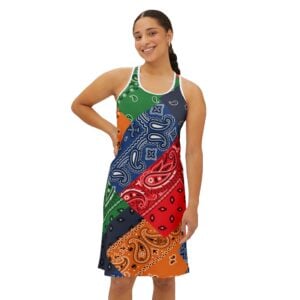 Colorful Bandana Pattern Racerback Dress for Women