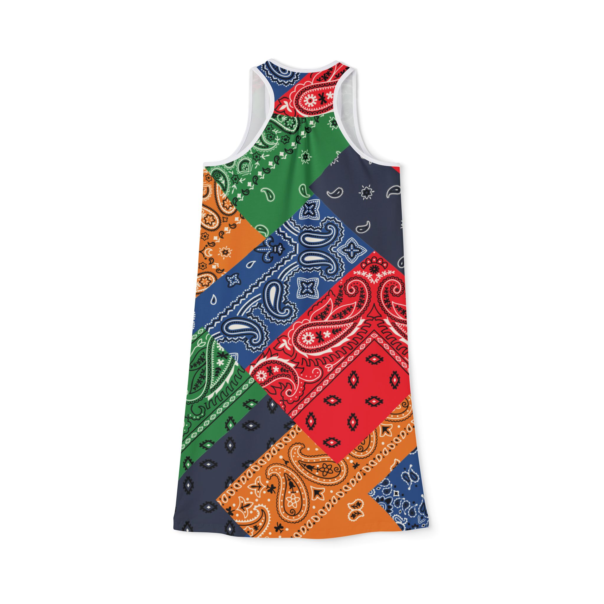 Colorful Bandana Pattern Racerback Dress for Women - Image 3