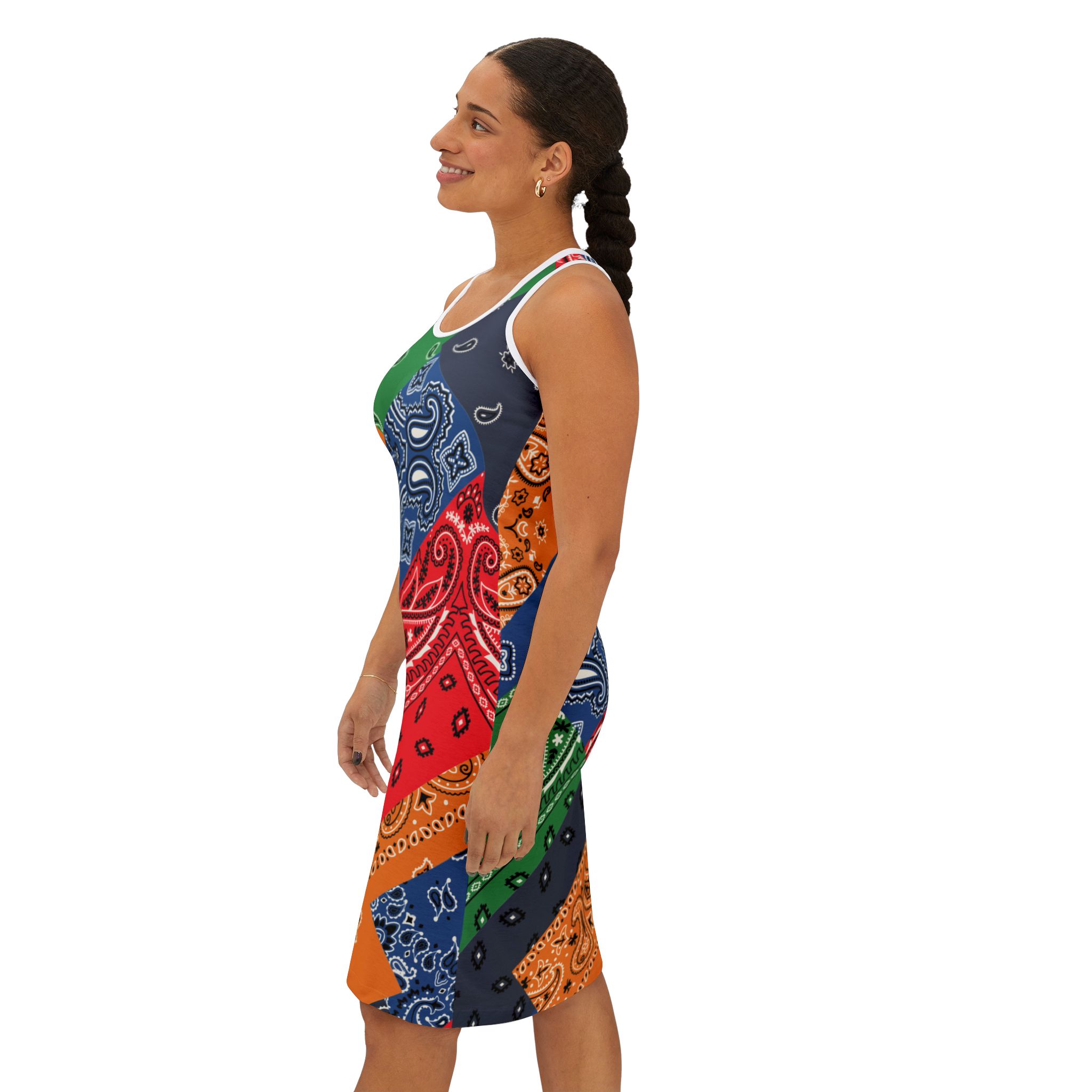Colorful Bandana Pattern Racerback Dress for Women - Image 5